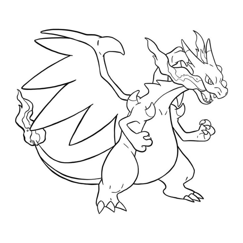 Tranh tô màu Pokemon tiến hóa mega số 3