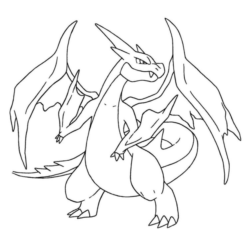 Tranh tô màu Pokemon tiến hóa mega số 4