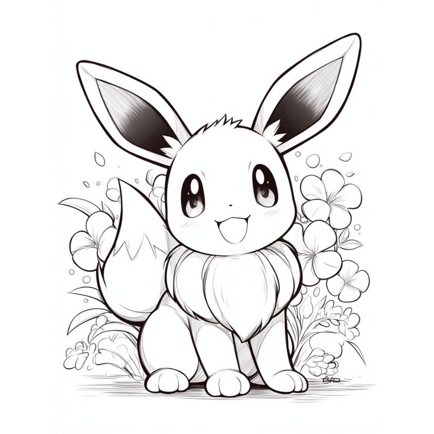Tranh tô màu Pokemon Eevee tiến hóa số 15