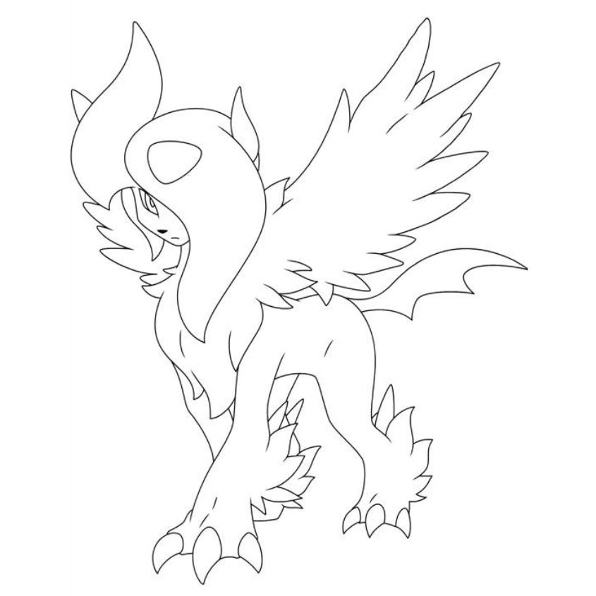 Tranh tô màu Pokemon tiến hóa mega số 6