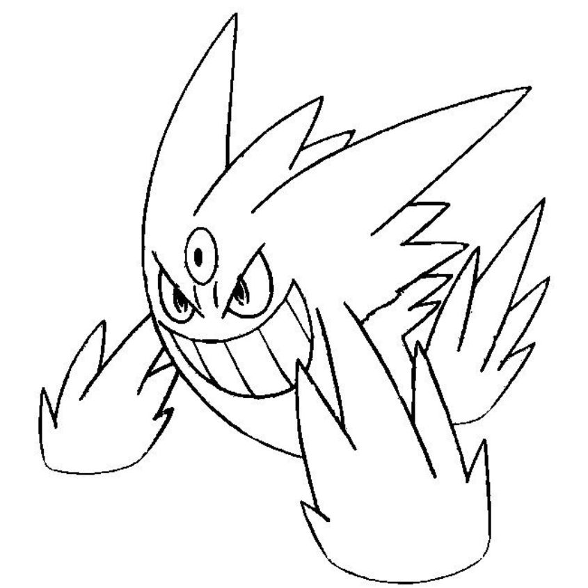 Tranh tô màu Pokemon tiến hóa mega số 8