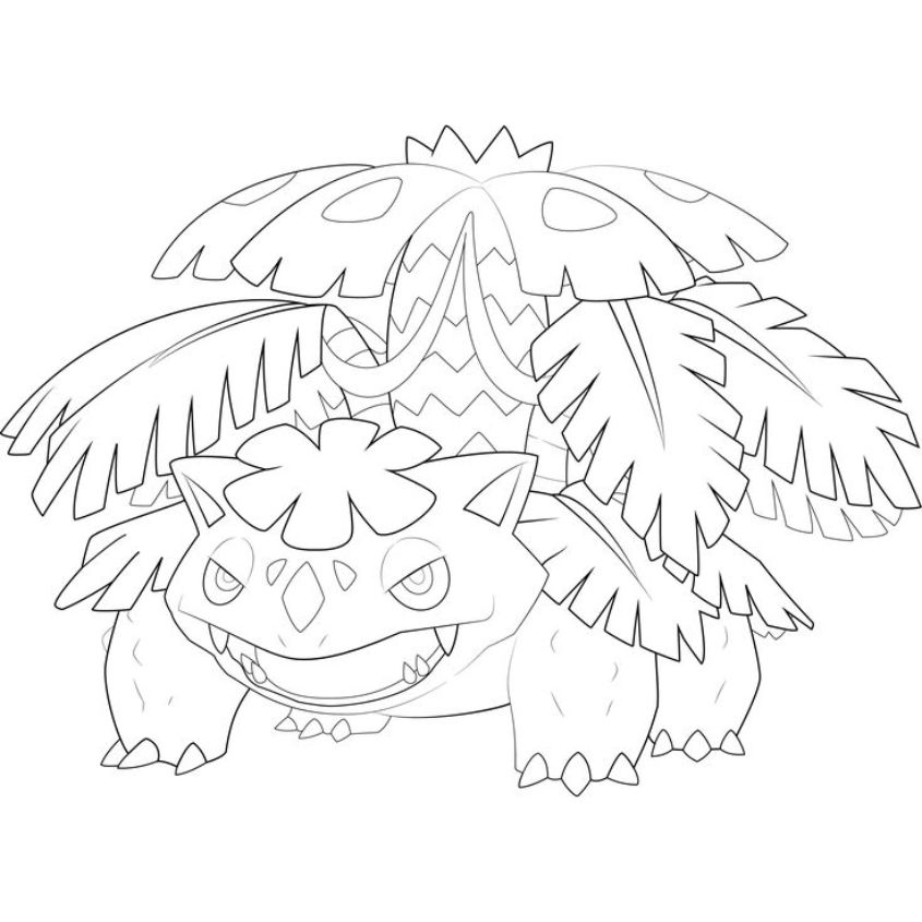 Tranh tô màu Pokemon tiến hóa mega số 9