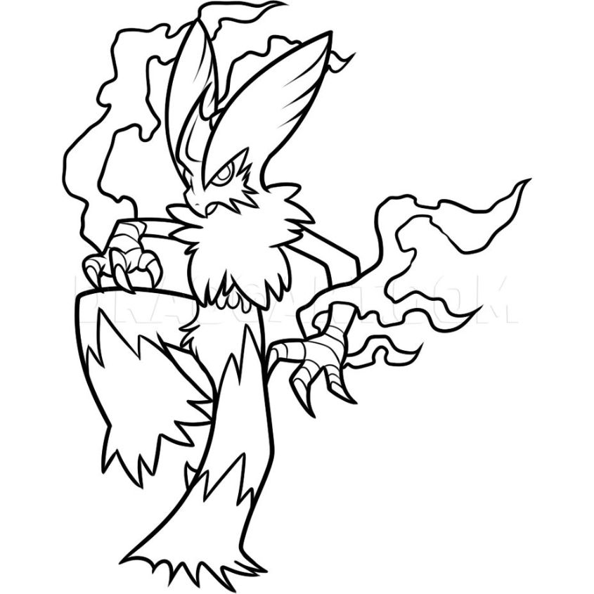 Tranh tô màu Pokemon tiến hóa mega số 14