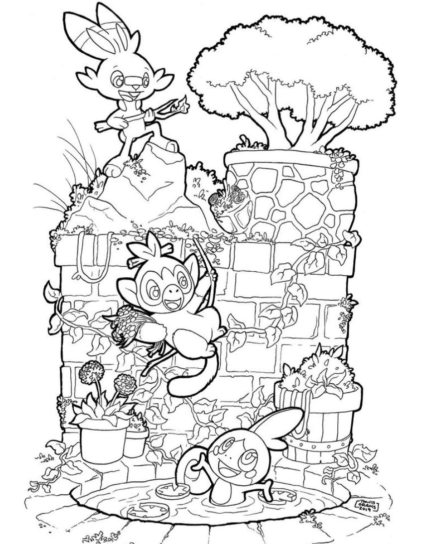 Tranh tô màu Pokemon cute, dễ thương số 32