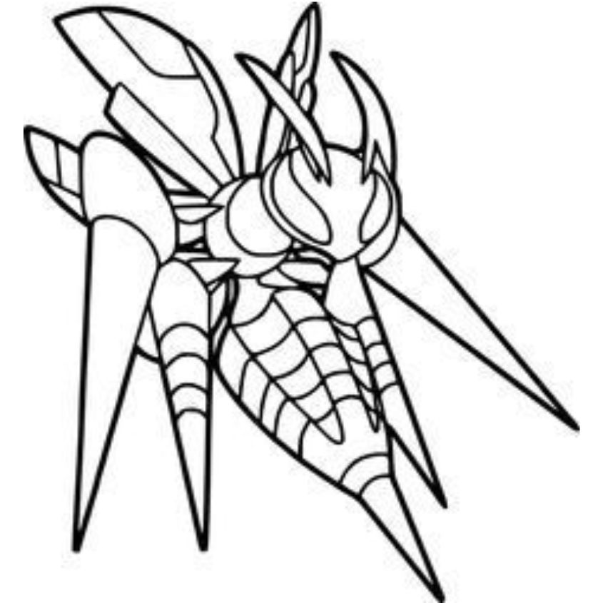 Tranh tô màu Pokemon tiến hóa mega số 15
