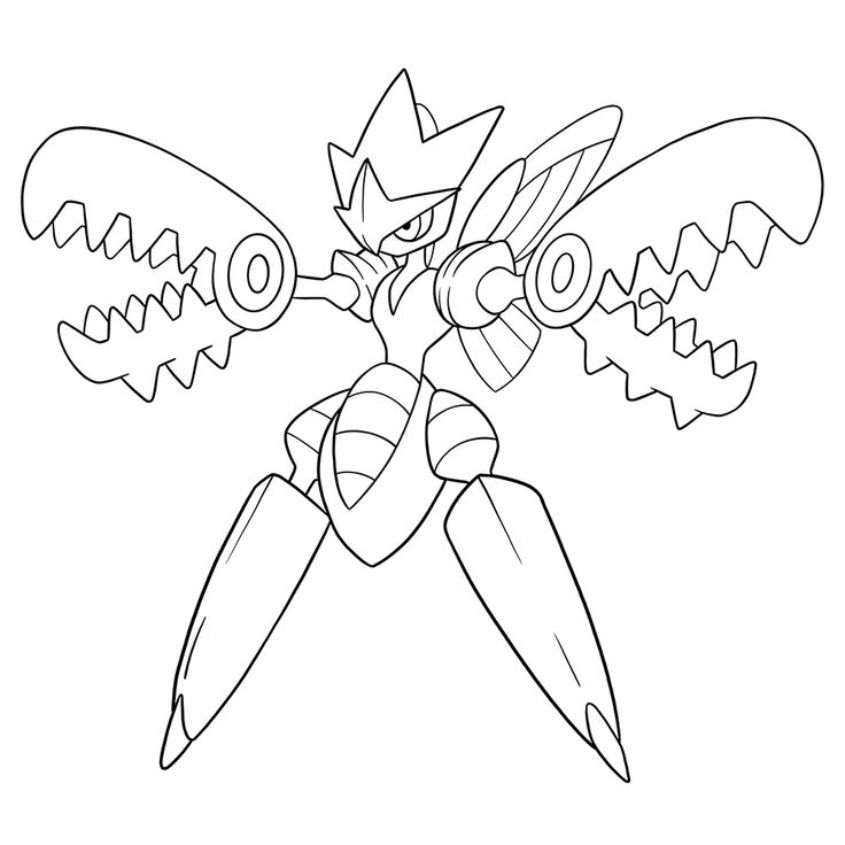 Tranh tô màu Pokemon tiến hóa mega số 22