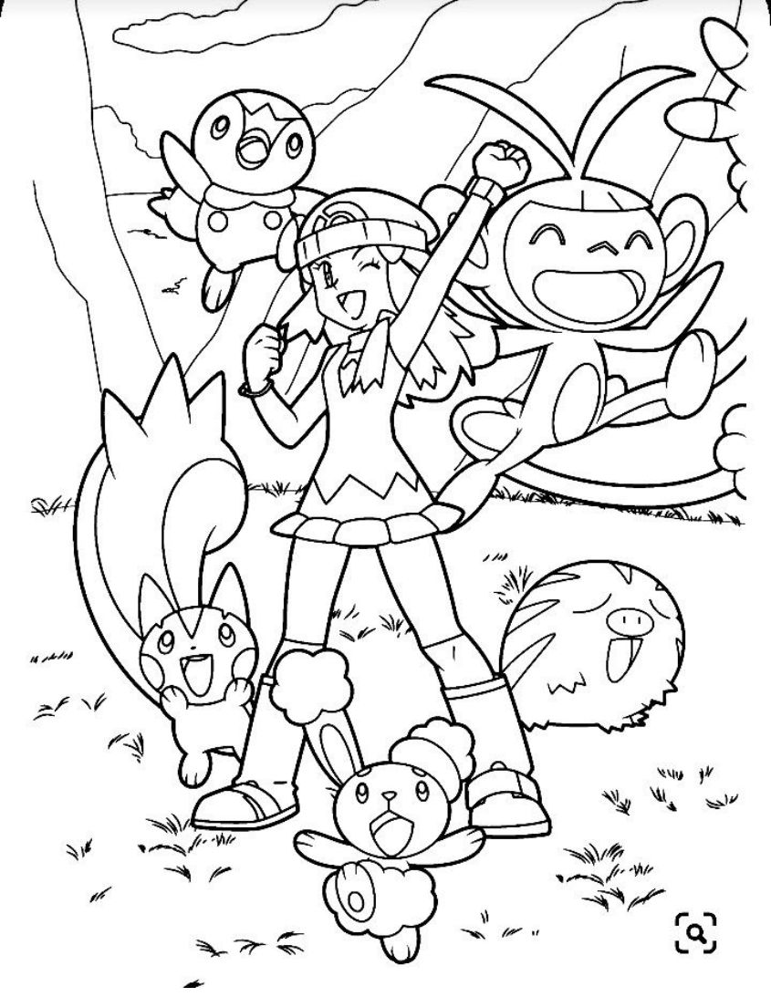 Tranh tô màu Pokemon cute, dễ thương số 33