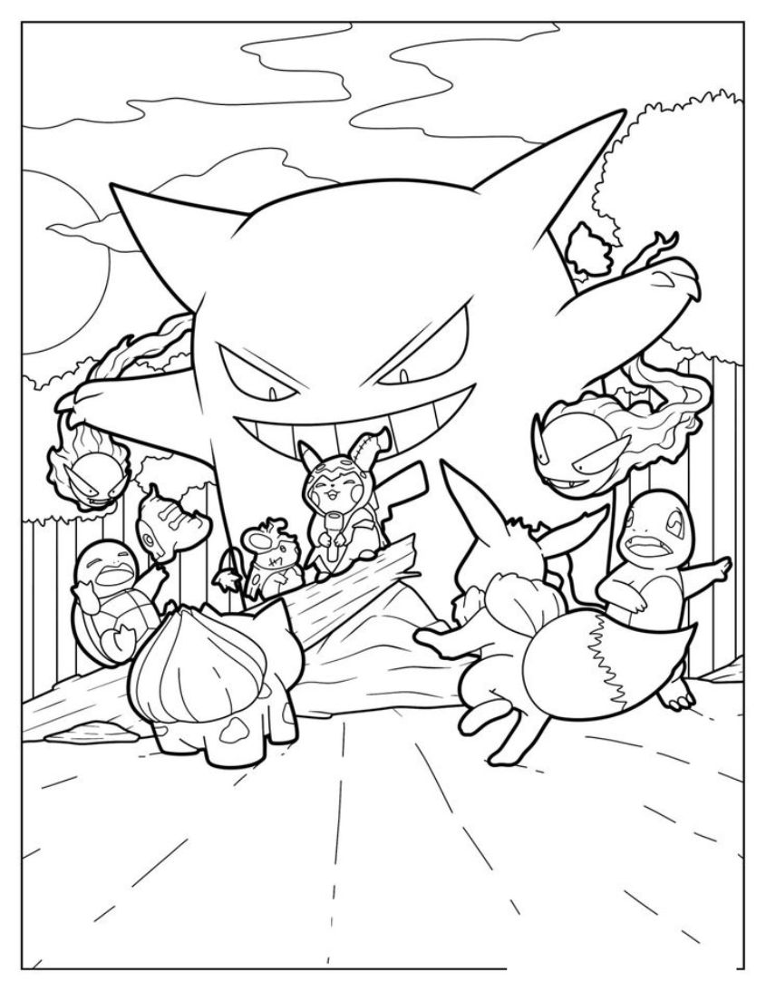 Tranh tô màu Pokemon cute, dễ thương số 34