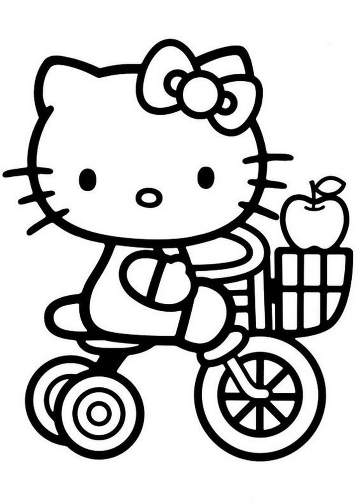 Tranh tô màu Hello Kitty đáng yêu số 2