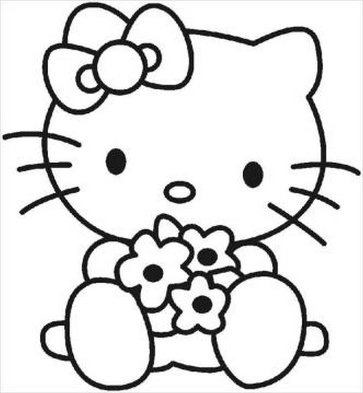 Tranh tô màu Hello Kitty đáng yêu số 5