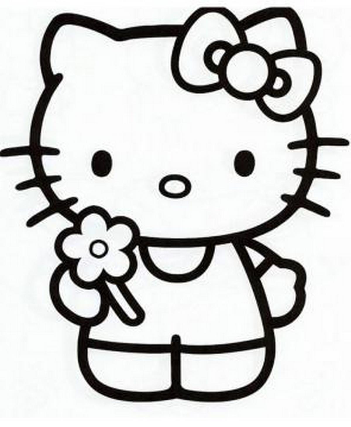 Tranh tô màu Hello Kitty đáng yêu số 6
