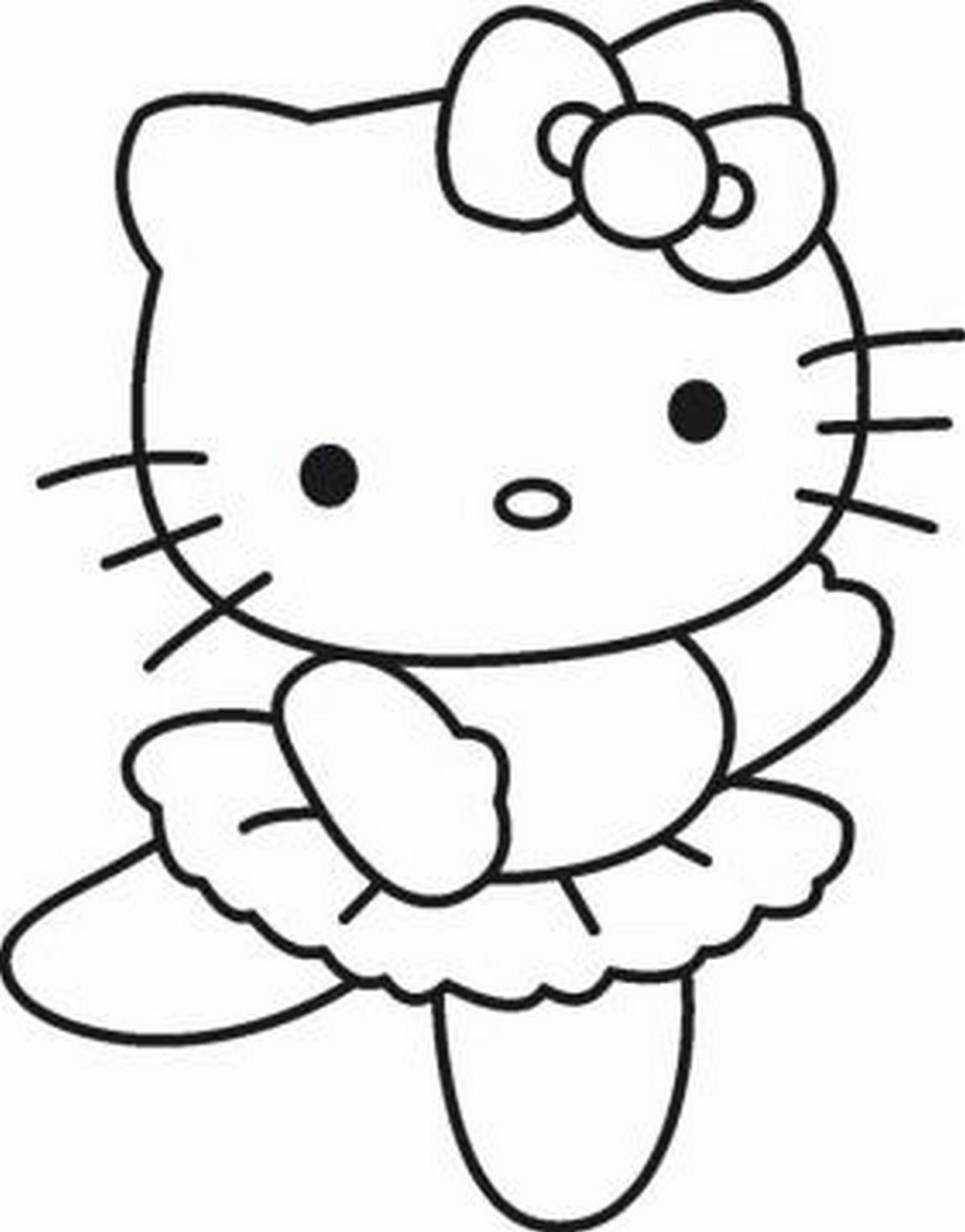 Tranh tô màu Hello Kitty đáng yêu số 7