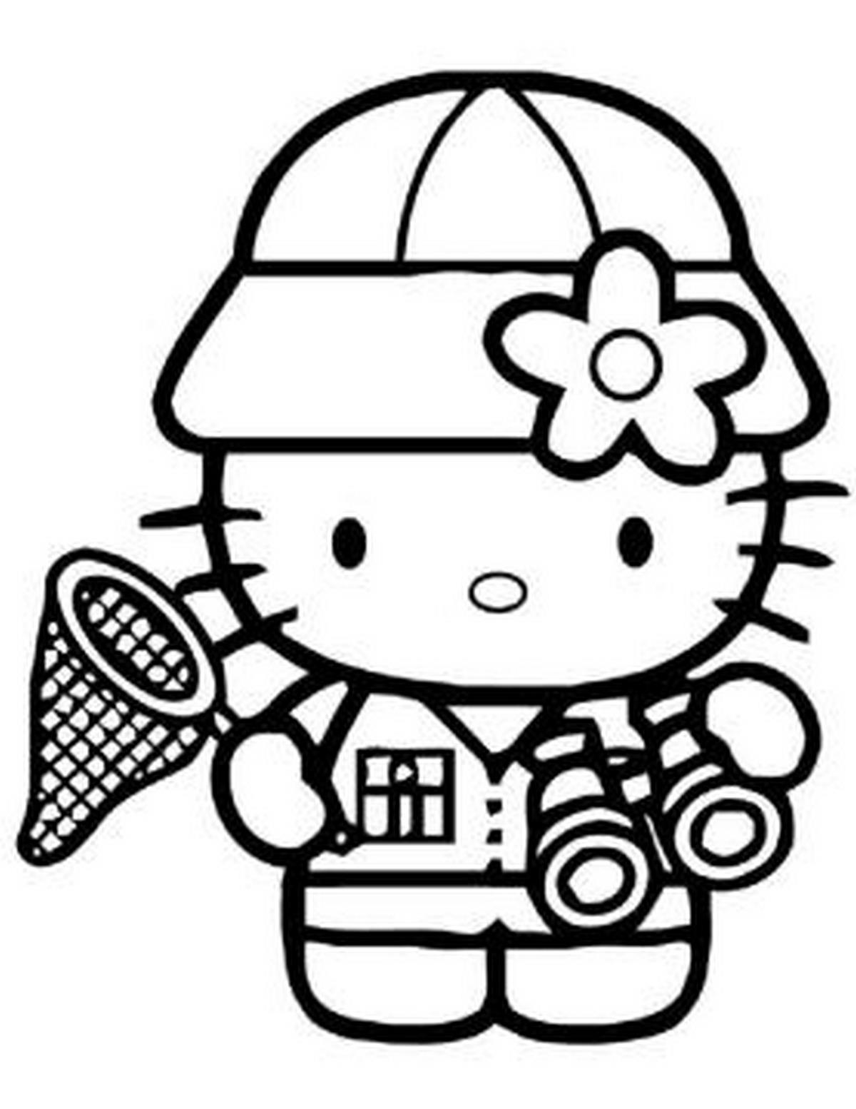 Tranh tô màu Hello Kitty đáng yêu số 10