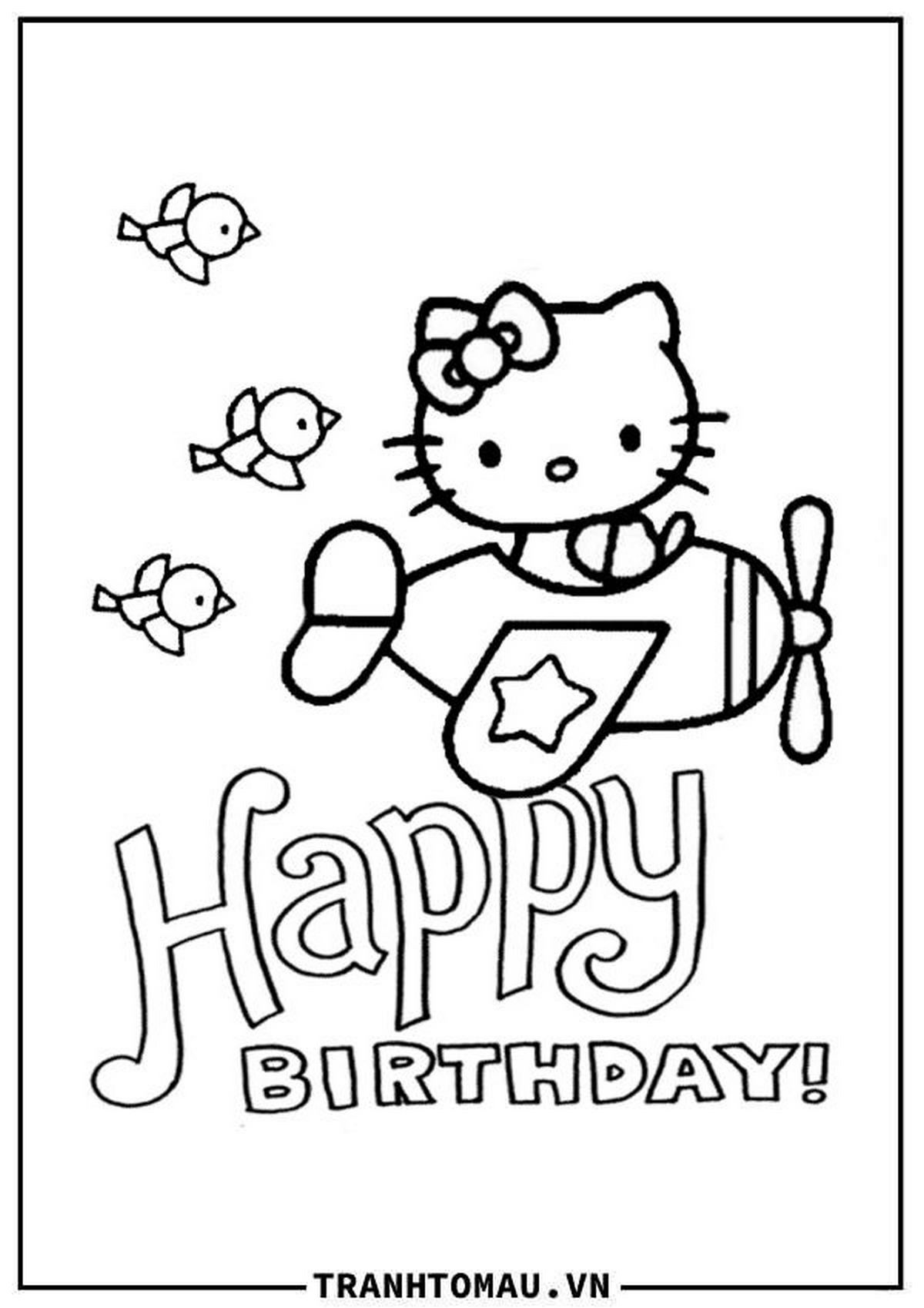 Tranh tô màu Hello Kitty đáng yêu số 13