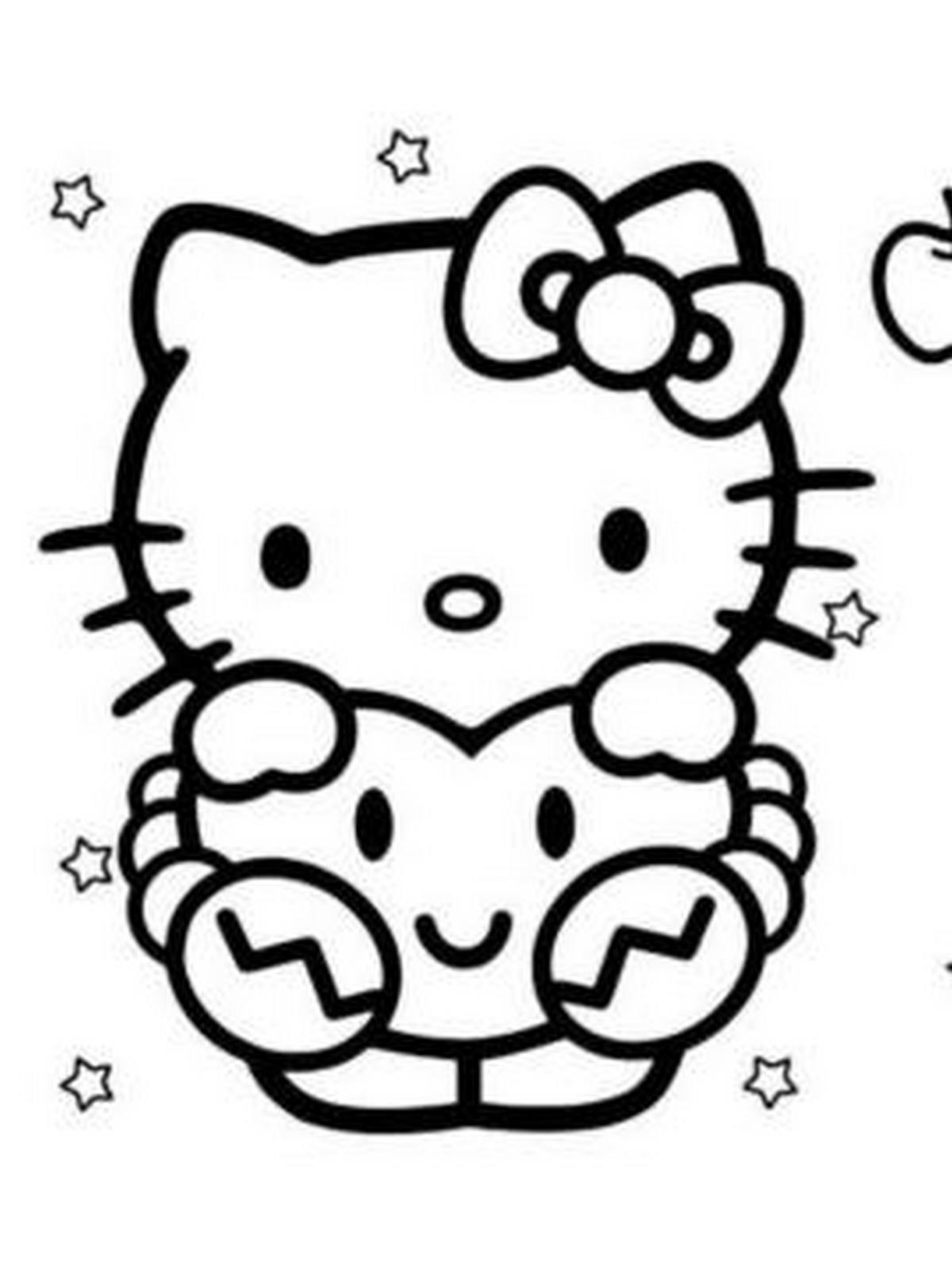 Tranh tô màu Hello Kitty đáng yêu số 12