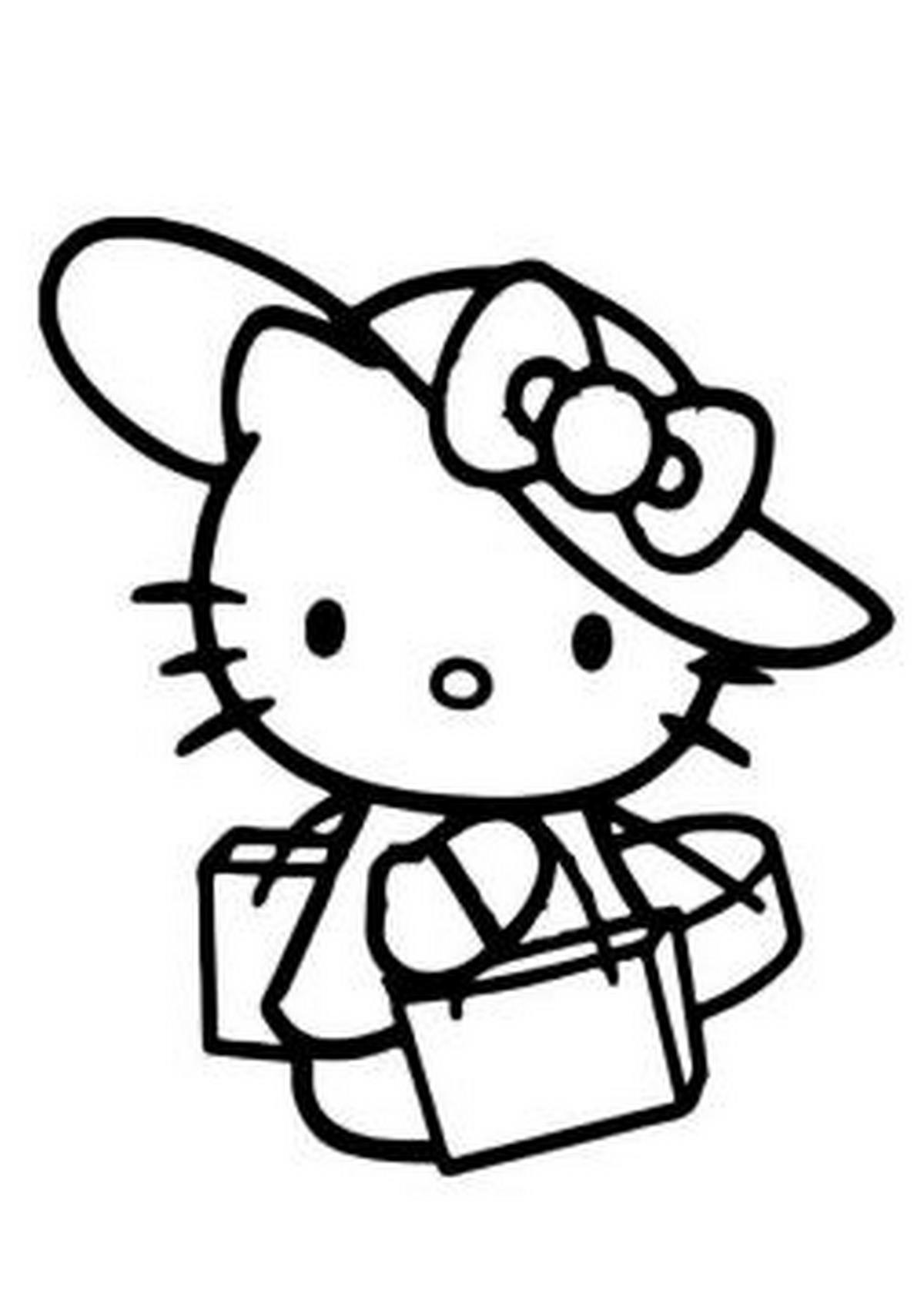 Tranh tô màu Hello Kitty đáng yêu số 21