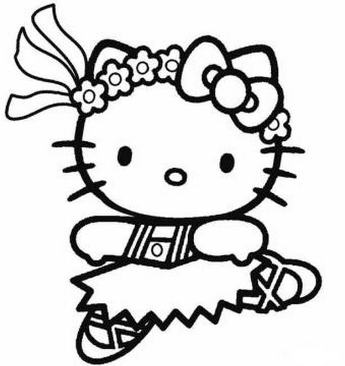 Tranh tô màu Hello Kitty đáng yêu số 23