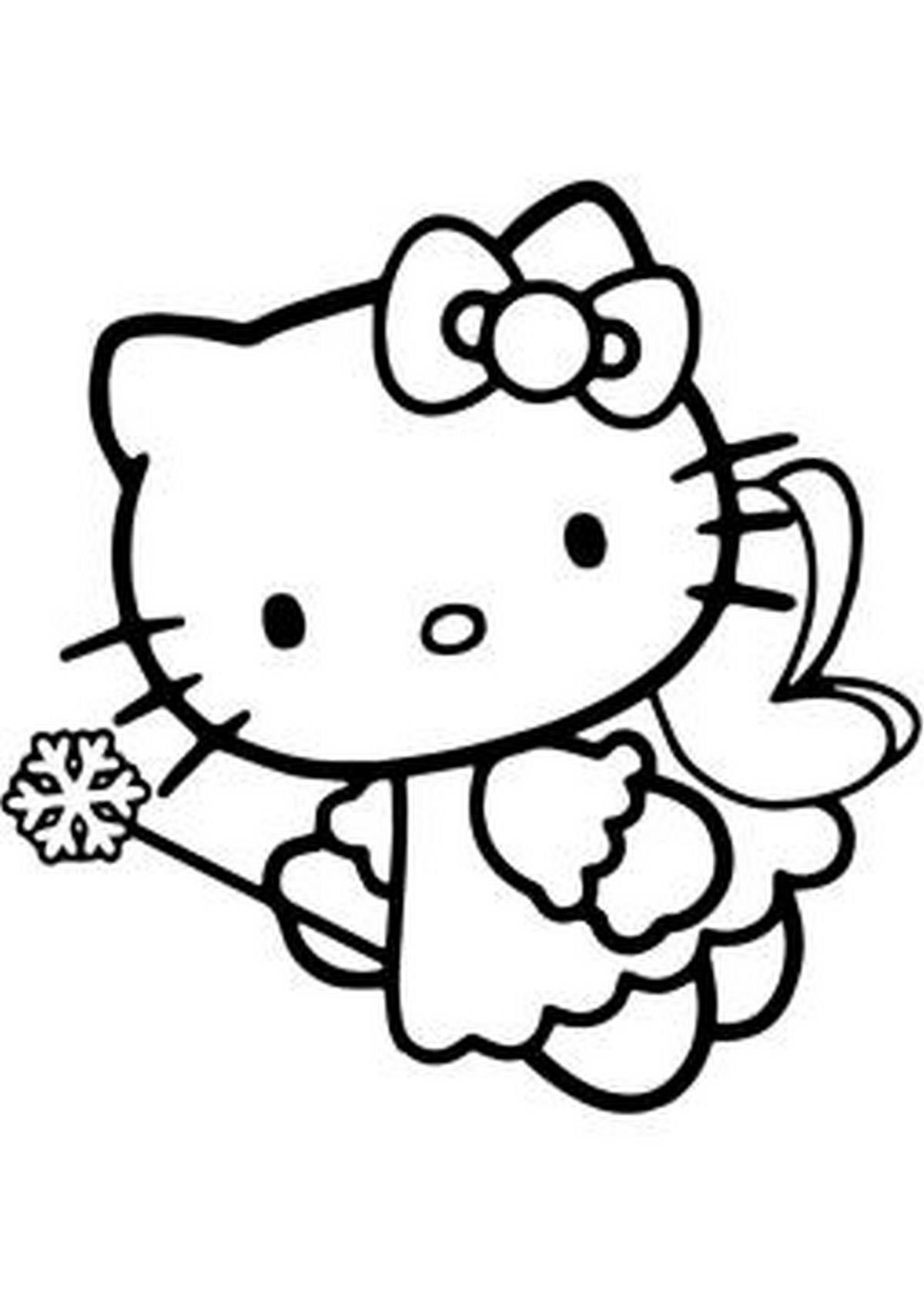 Tranh tô màu Hello Kitty đáng yêu số 24