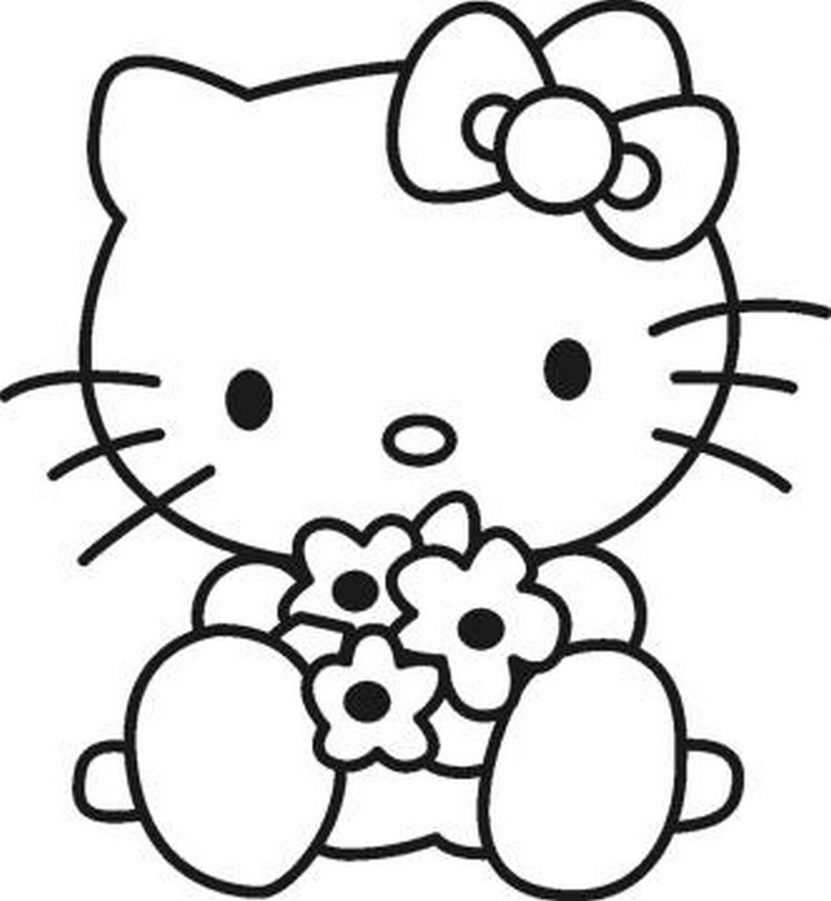 Tranh tô màu Hello Kitty đáng yêu số 30