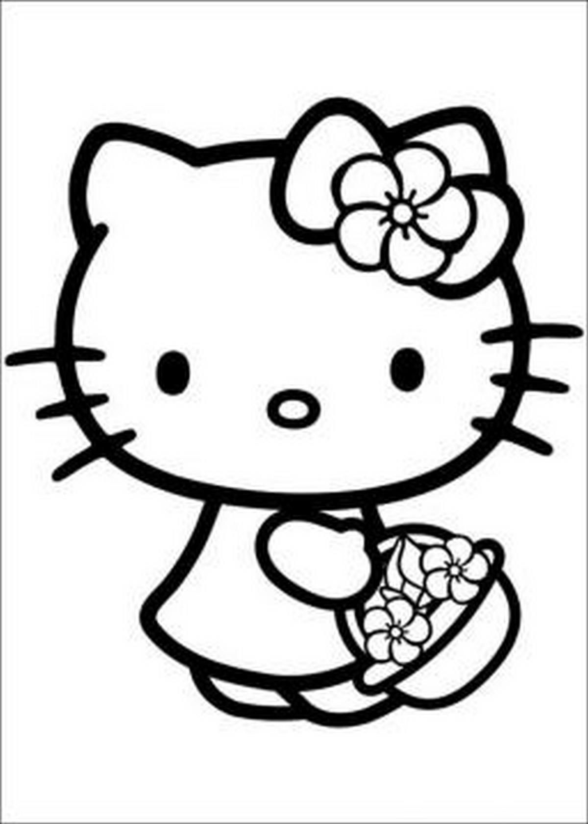 Tranh tô màu Hello Kitty đáng yêu số 31