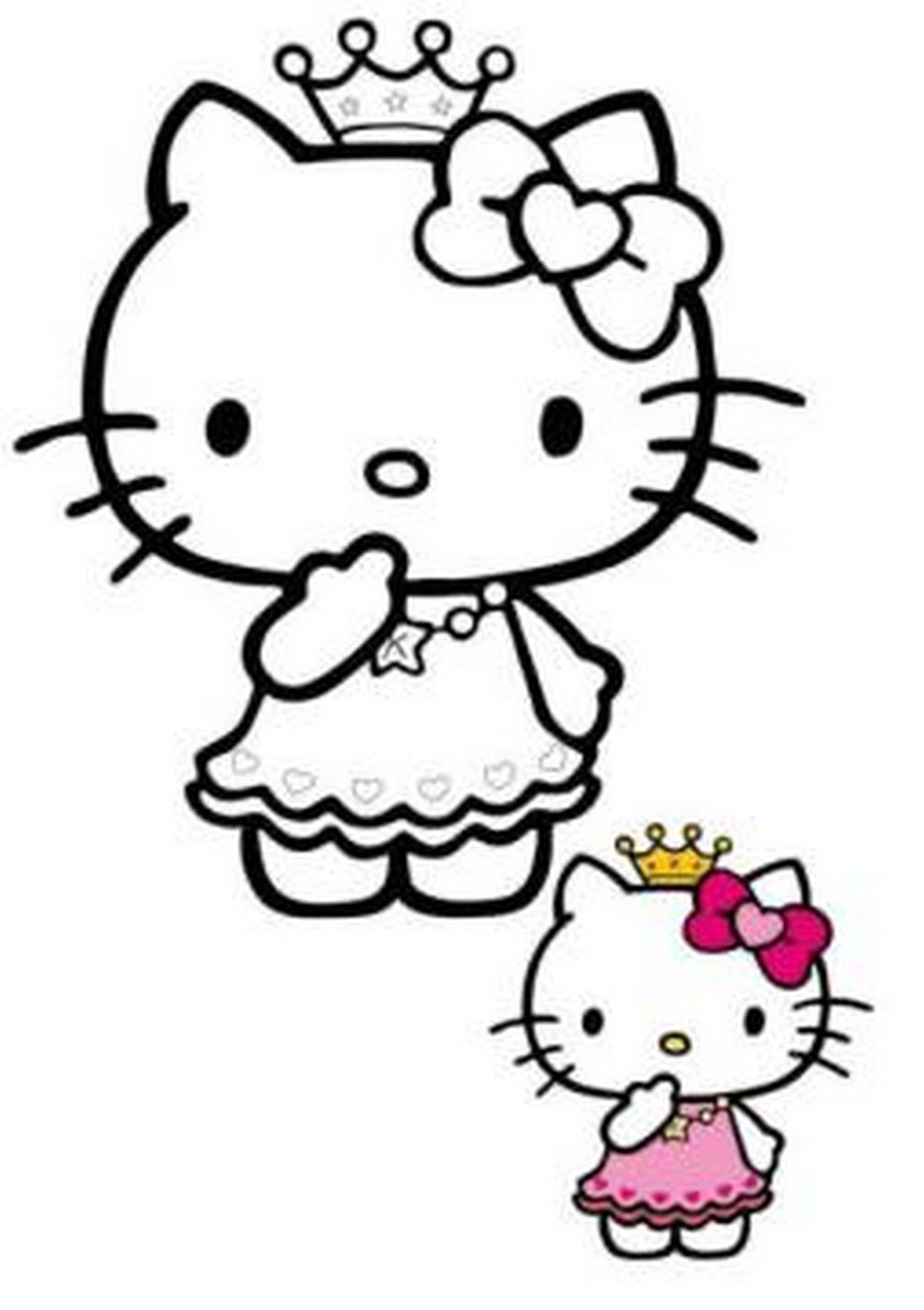 Tranh tô màu Hello Kitty đáng yêu số 36