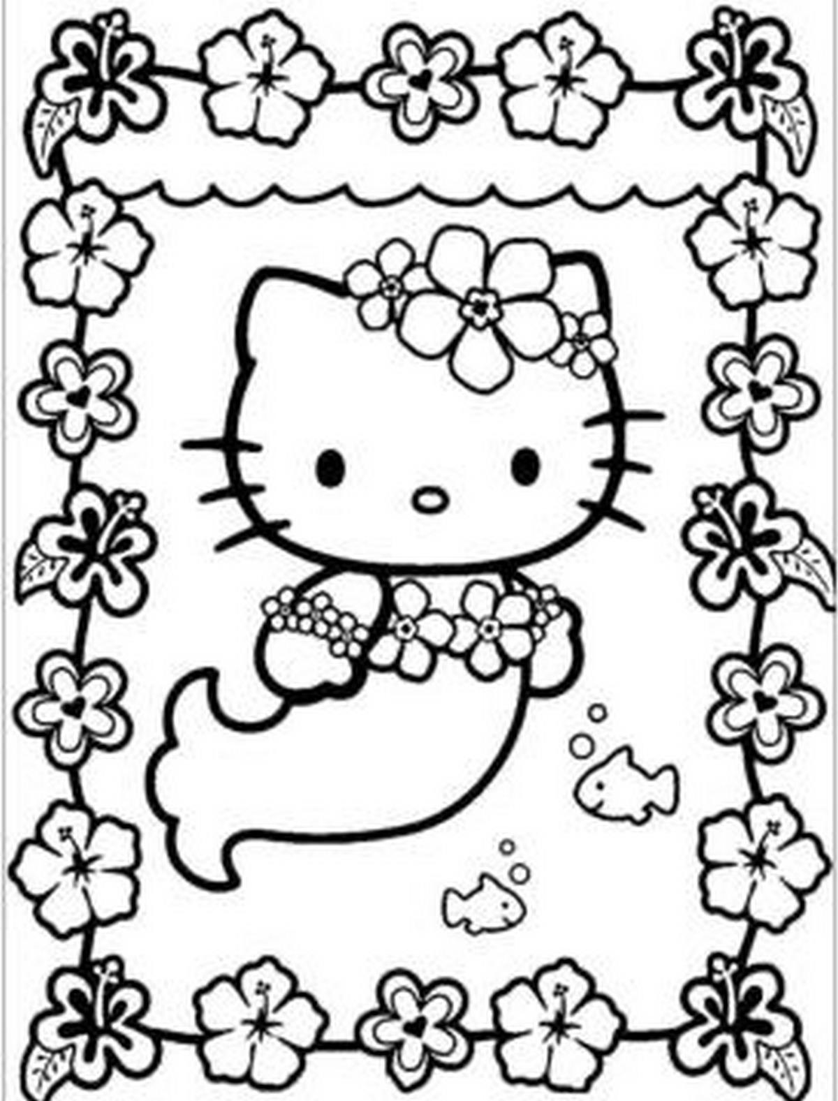 Tranh tô màu Hello Kitty đáng yêu số 37