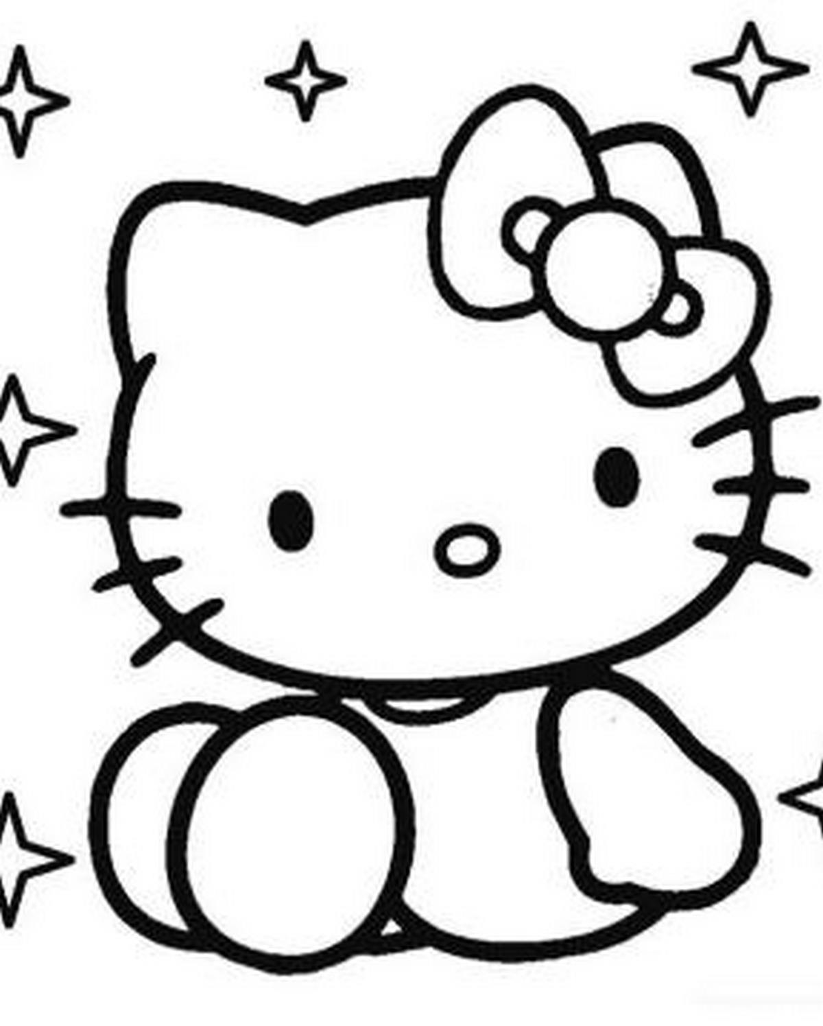 Tranh tô màu Hello Kitty đáng yêu số 38