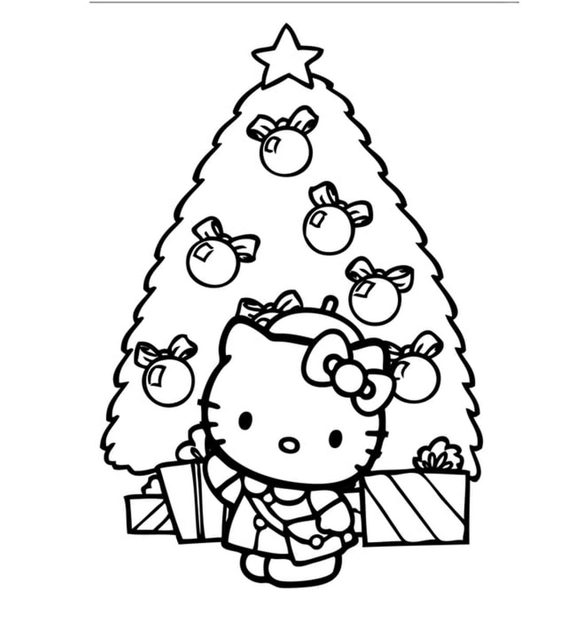 Tranh tô màu Hello Kitty đáng yêu số 40