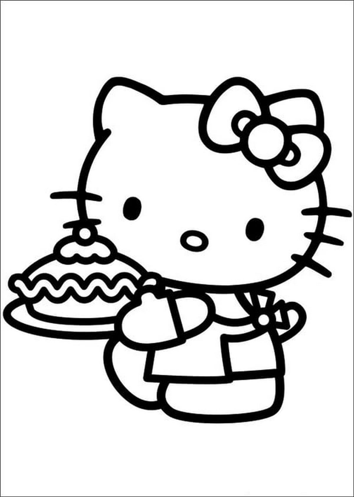 Tranh tô màu Hello Kitty đáng yêu số 42