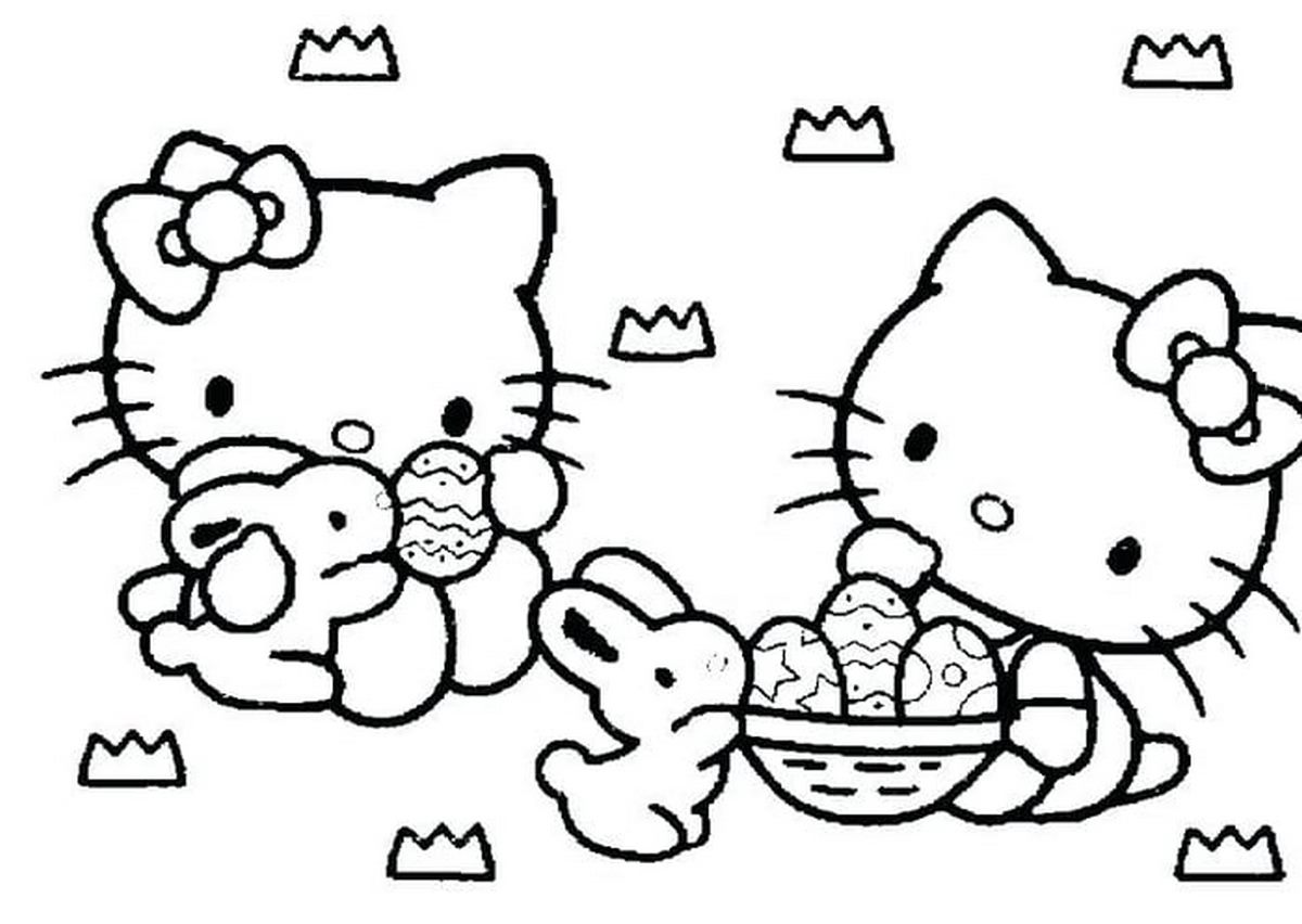 Tranh tô màu Hello Kitty đáng yêu số 43