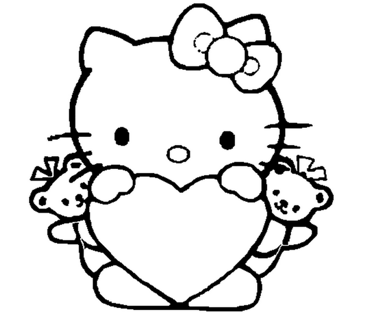 Tranh tô màu Hello Kitty đáng yêu số 44