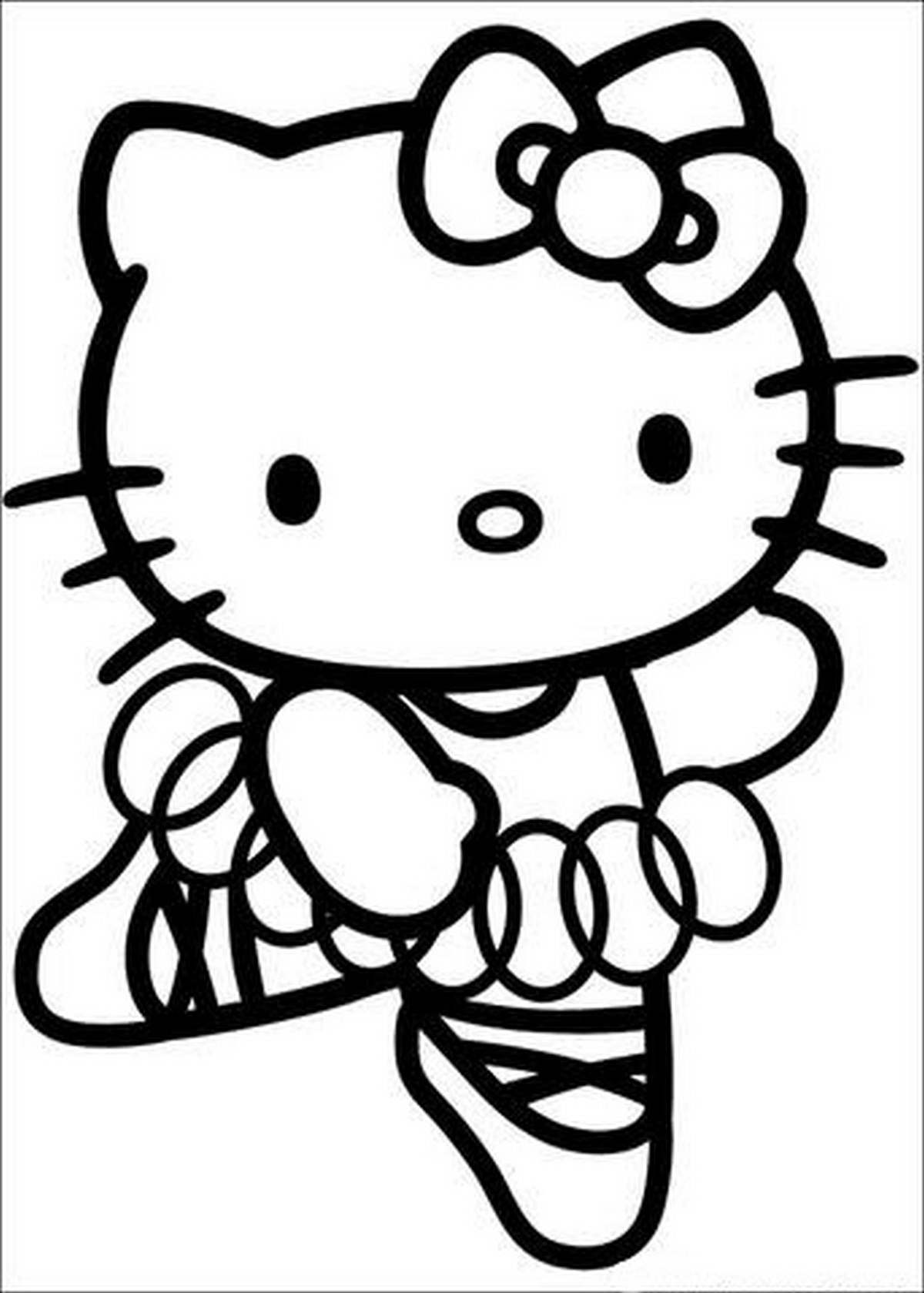 Tranh tô màu Hello Kitty đáng yêu số 45