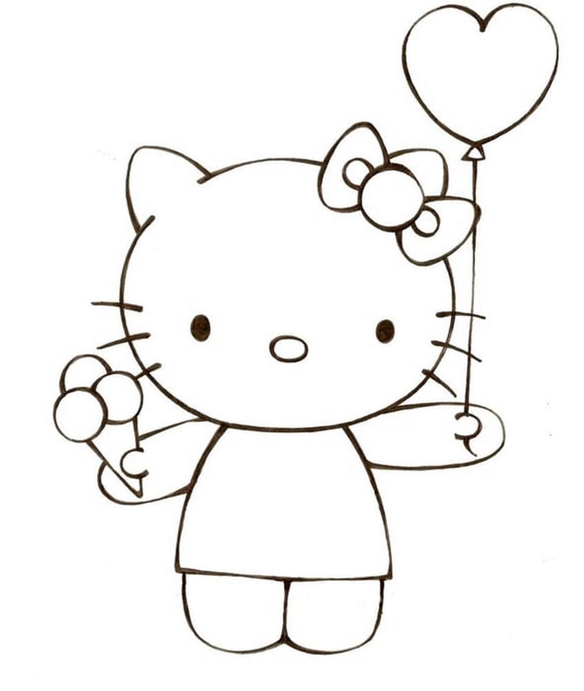 Tranh tô màu Hello Kitty đáng yêu số 50