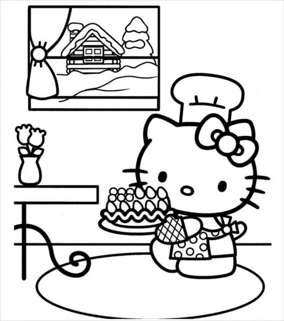 Tranh tô màu Hello Kitty vui nhộn số 53