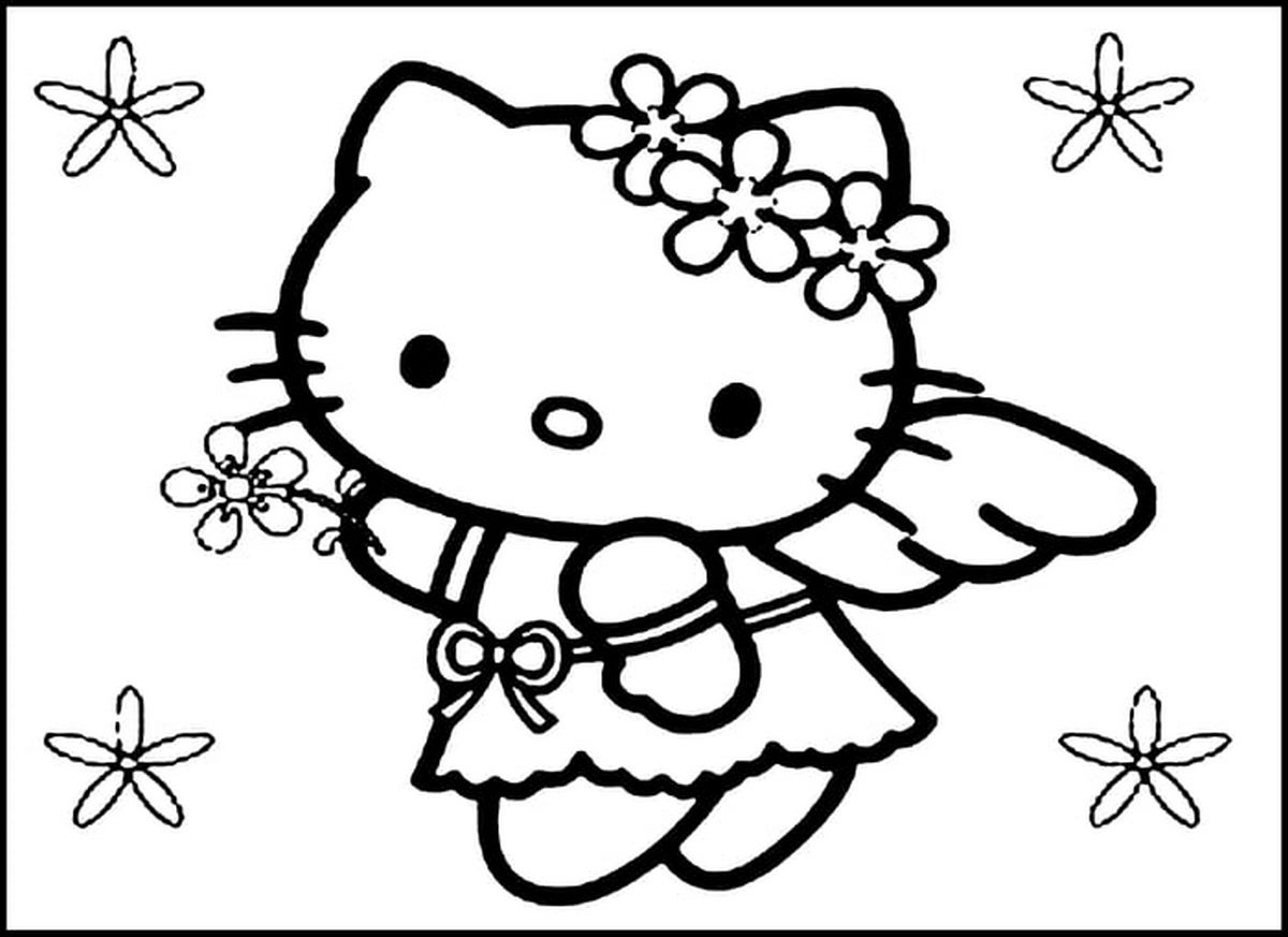 Tranh tô màu Hello Kitty vui nhộn số 54