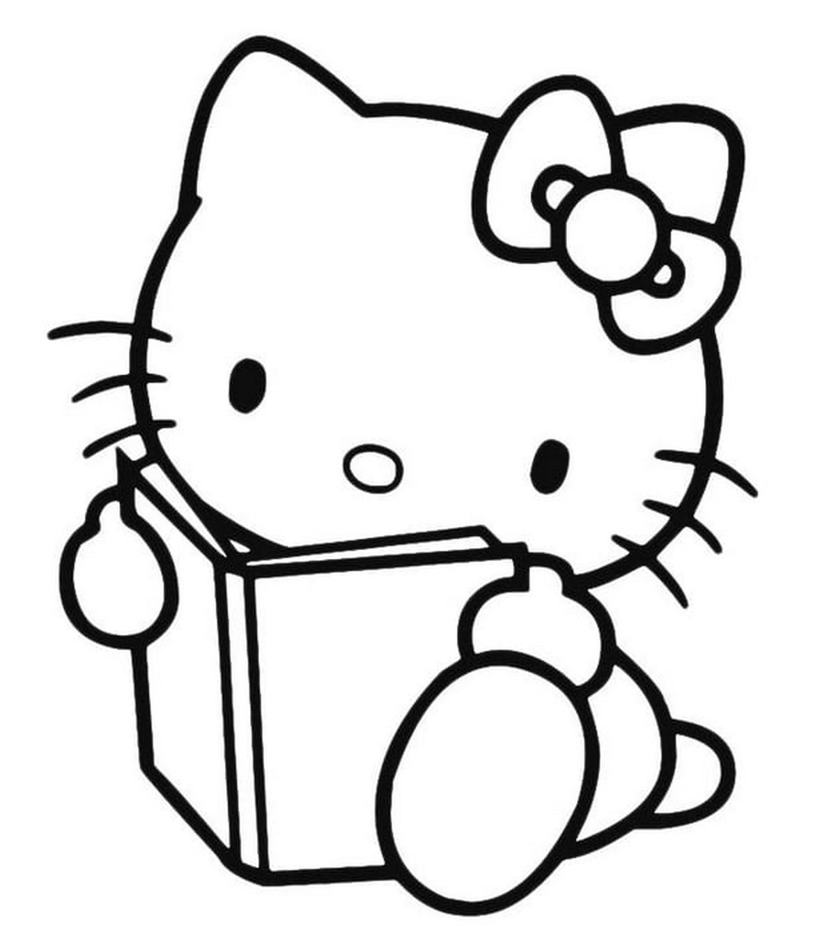 Tranh tô màu Hello Kitty đang yêu số 52