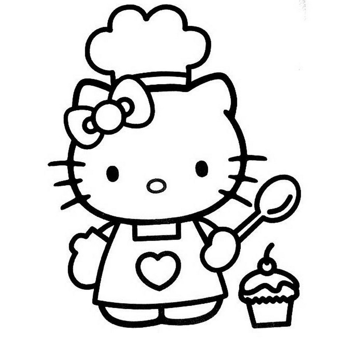 Tranh tô màu Hello Kitty đang yêu số 55