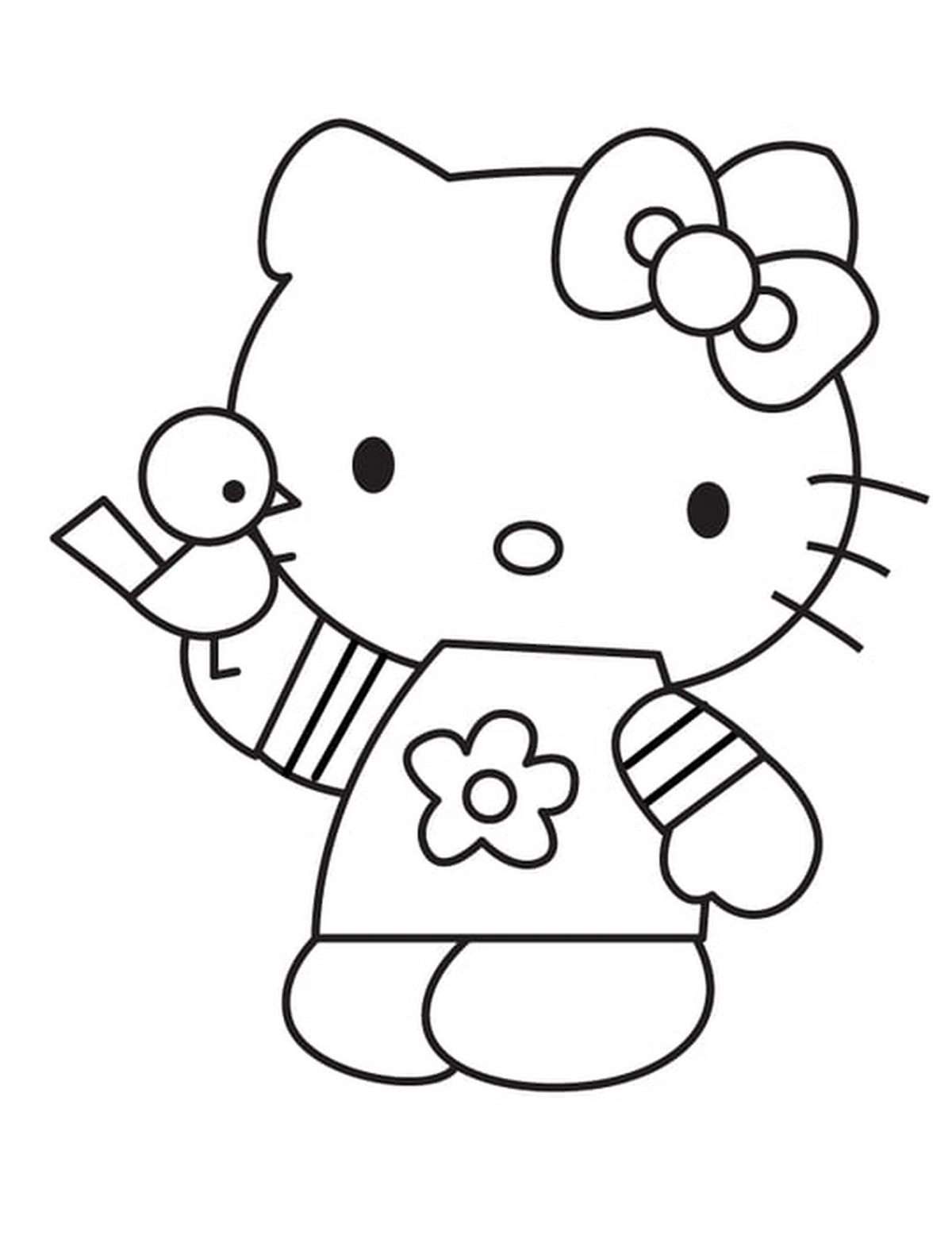 Tranh tô màu Hello Kitty đang yêu số 57