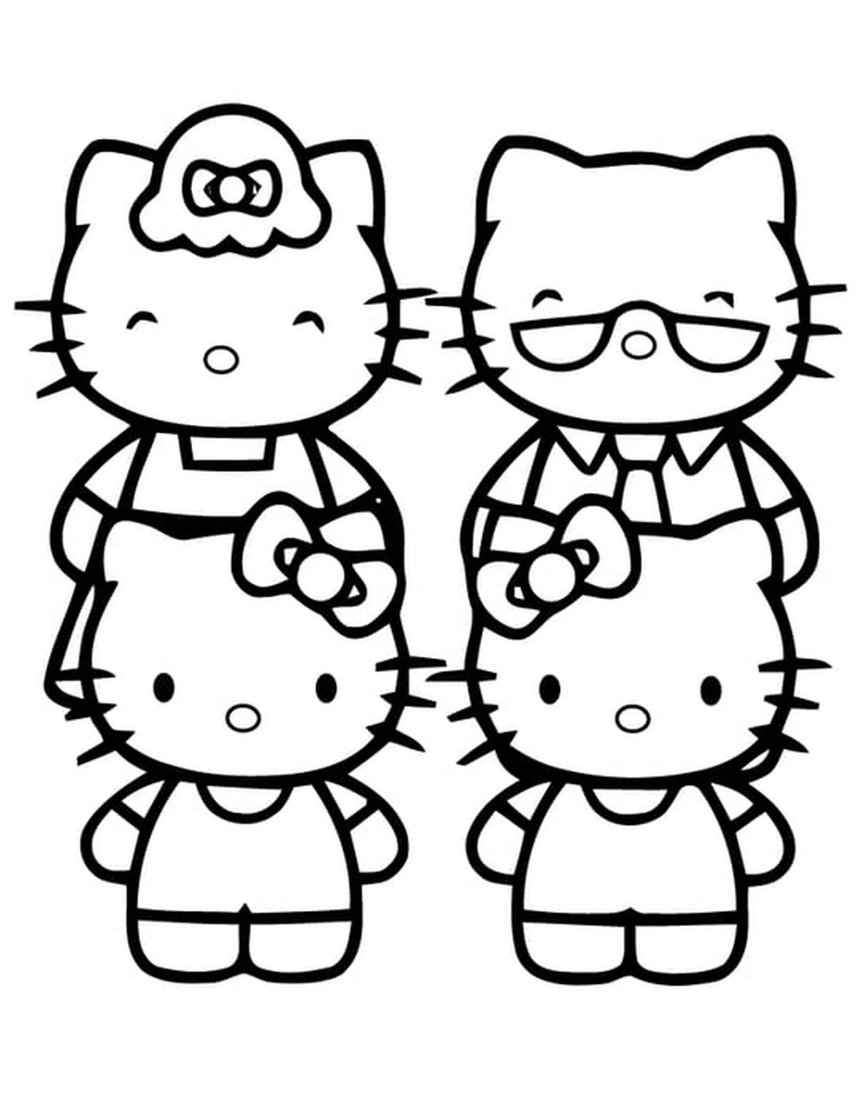 Tranh tô màu Hello Kitty đang yêu số 58
