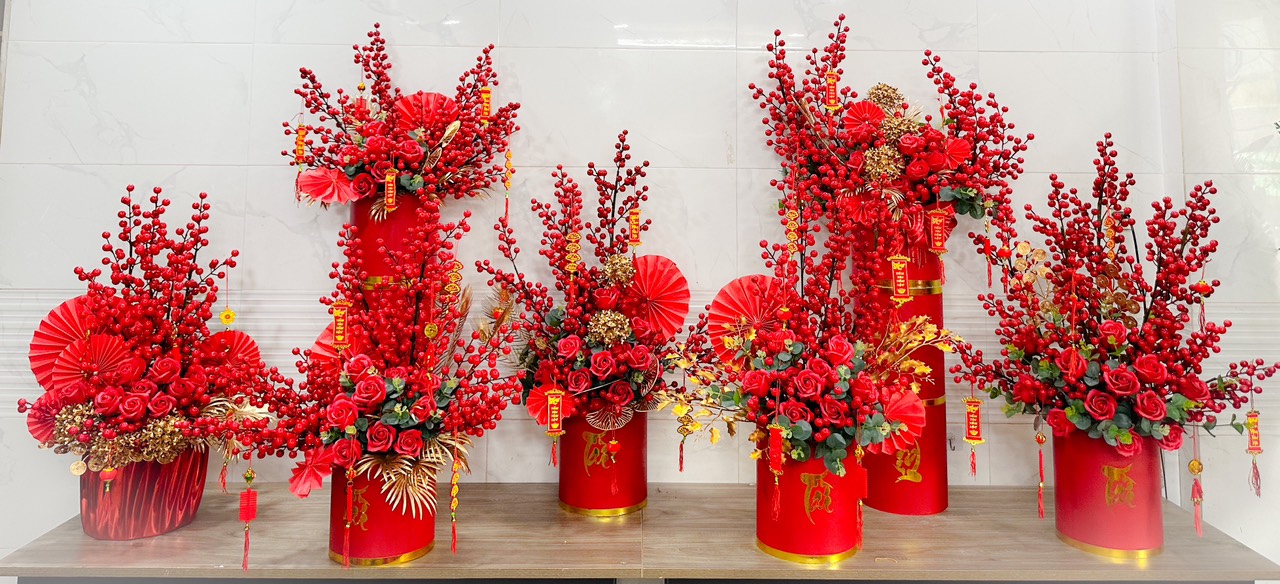 Mẫu bình đào đông giả