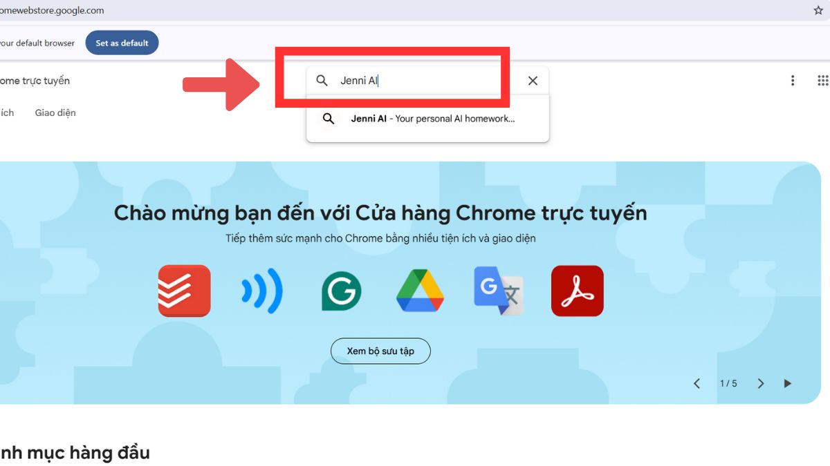 Gõ từ khóa 