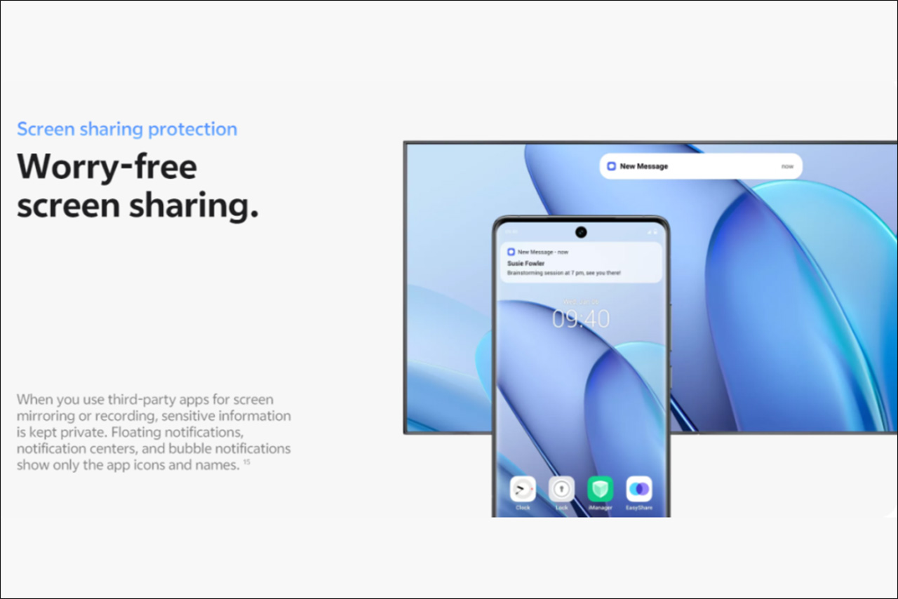 Người dùng có thể bảo mật thông tin của mình bằng tính năng chia sẻ một phần màn hình 