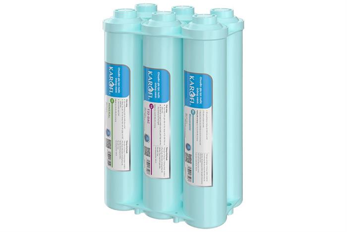 Bộ lõi lọc chức năng Karofi 6 lõi Smax HP 6.0 gồm lõi thô và lõi RO, giải pháp lọc nước tinh khiết cho gia đình