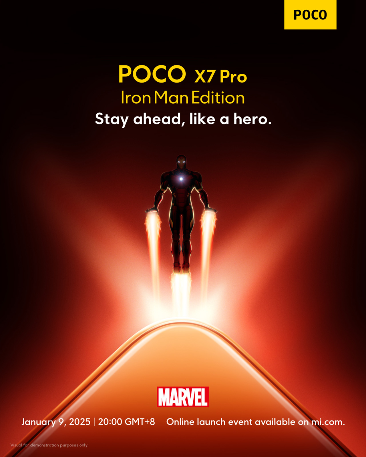 Poster chính thức của POCO X7 Pro Iron Man Edition Poster chính thức của POCO X7 Pro Iron Man Edition