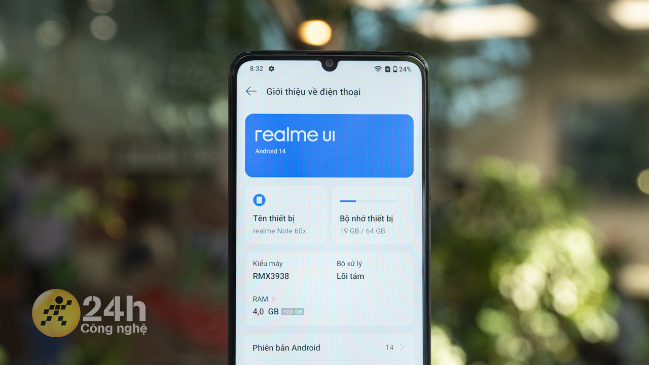 Cách bật hiển thị phần trăm pin trên realme Note 60x