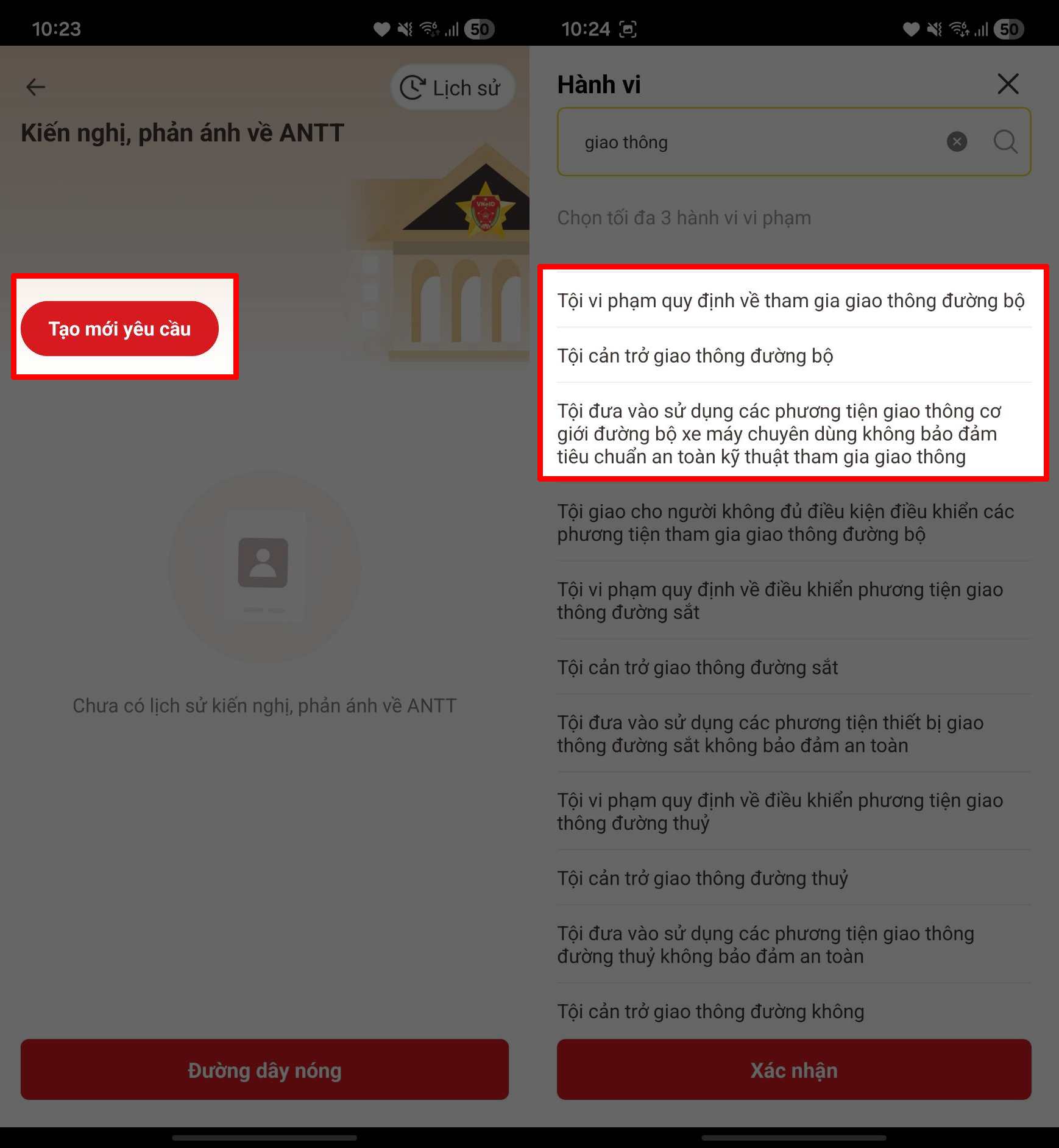 Cách phản ánh vi phạm giao thông trên VNeID
