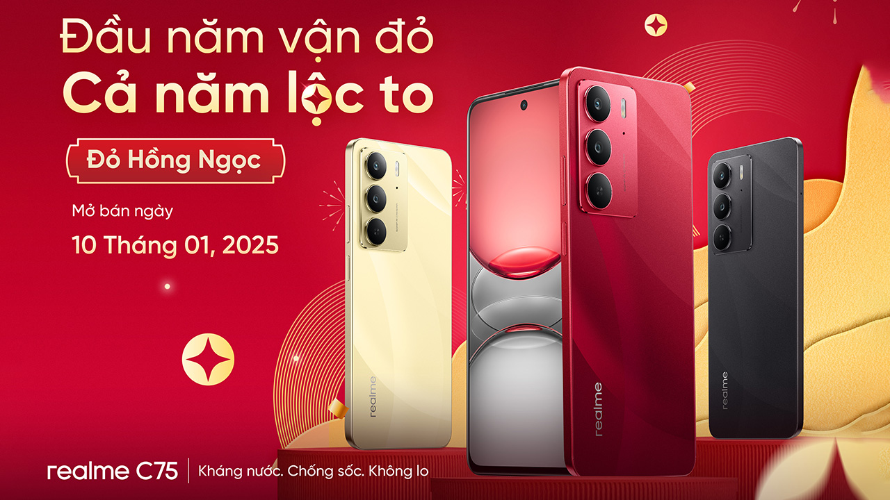 Đầu năm vận đỏ, cả năm lộc to, chính thức mở bán realme C75 Đỏ Hồng ngọc đặc biệt từ 10/01