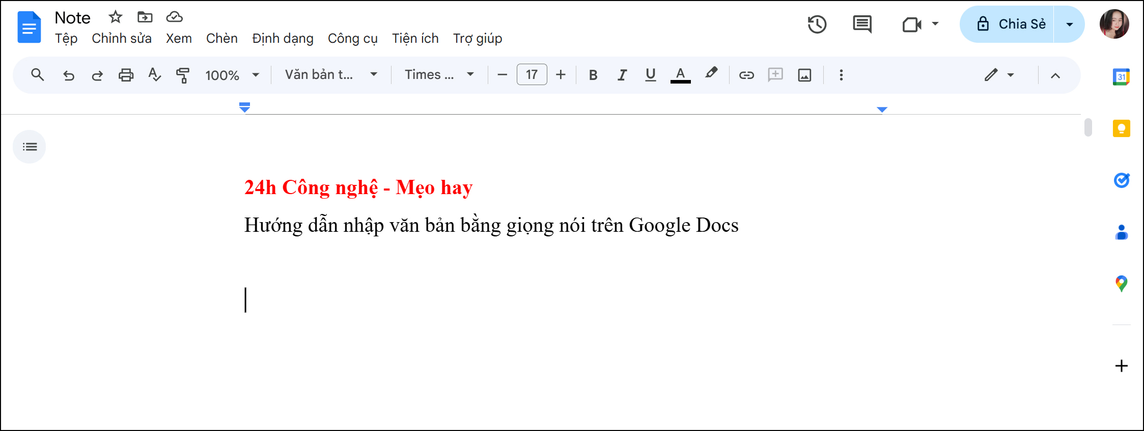 Cách nhập văn bản bằng giọng nói trong Google Docs