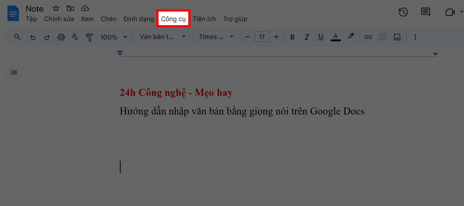 Cách nhập văn bản bằng giọng nói trong Google Docs