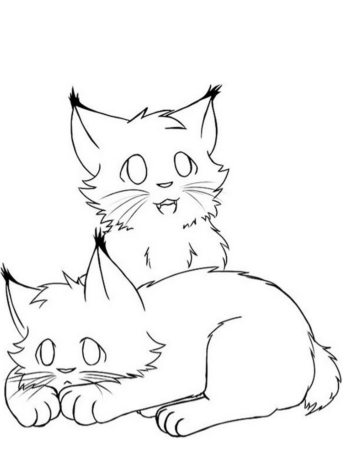 Tranh tô màu con mèo đơn giản số 5
